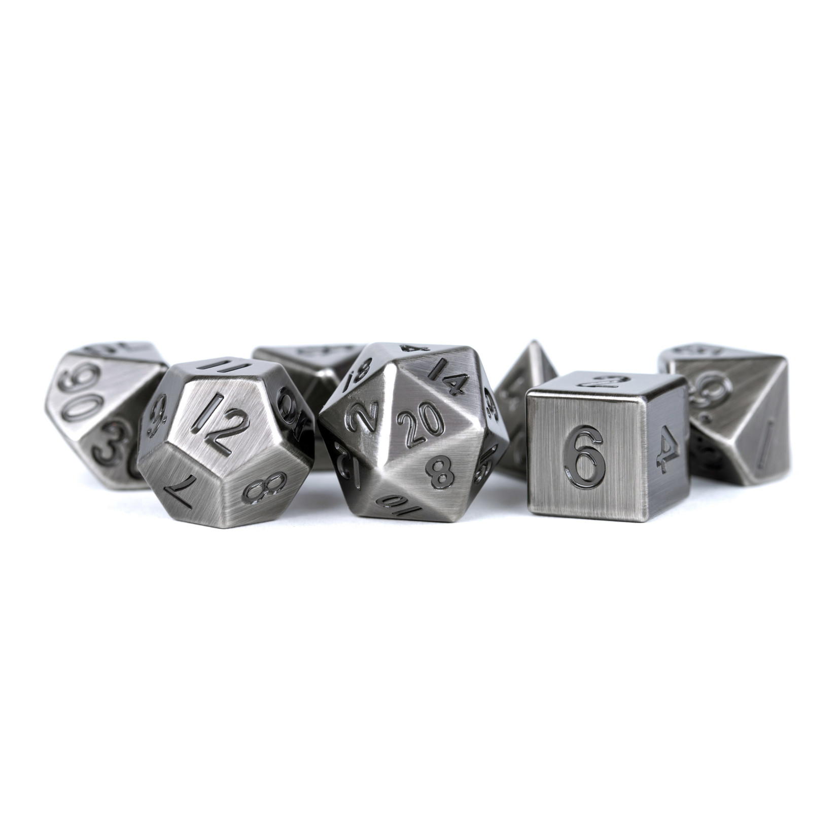 MDG Metal Dice: Antique Silver | 7 Die Polyhedral Set
