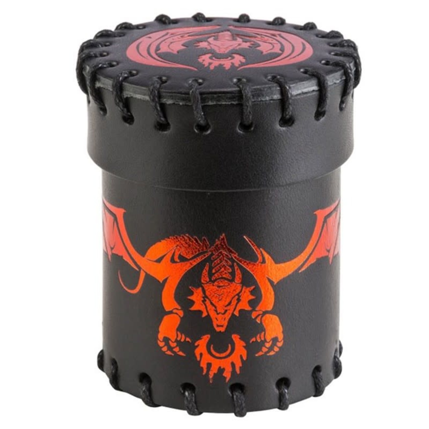 Dice Cup: Flying Dragon Leather Black & Red