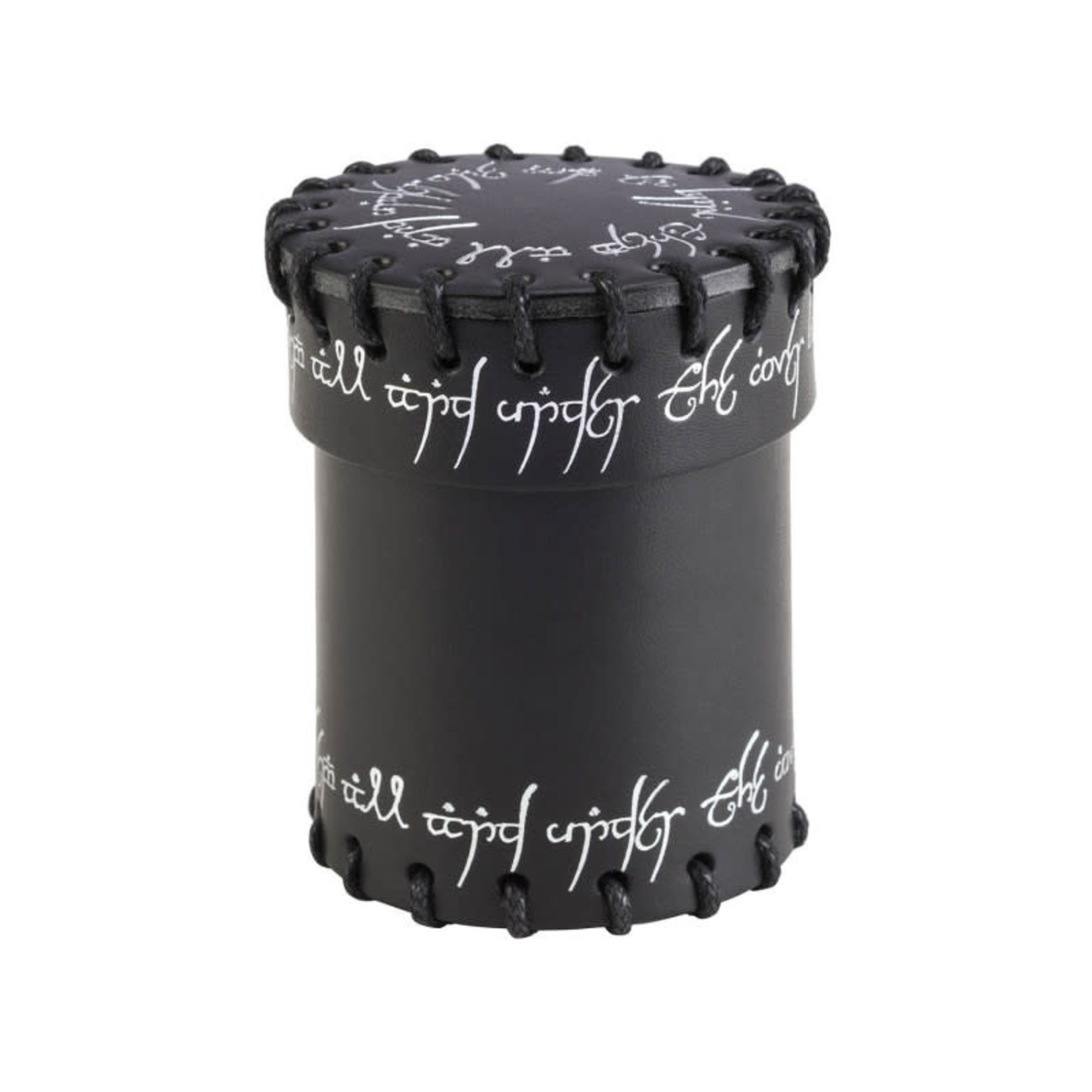 Dice Cup: Leather Elvish Black & Silver