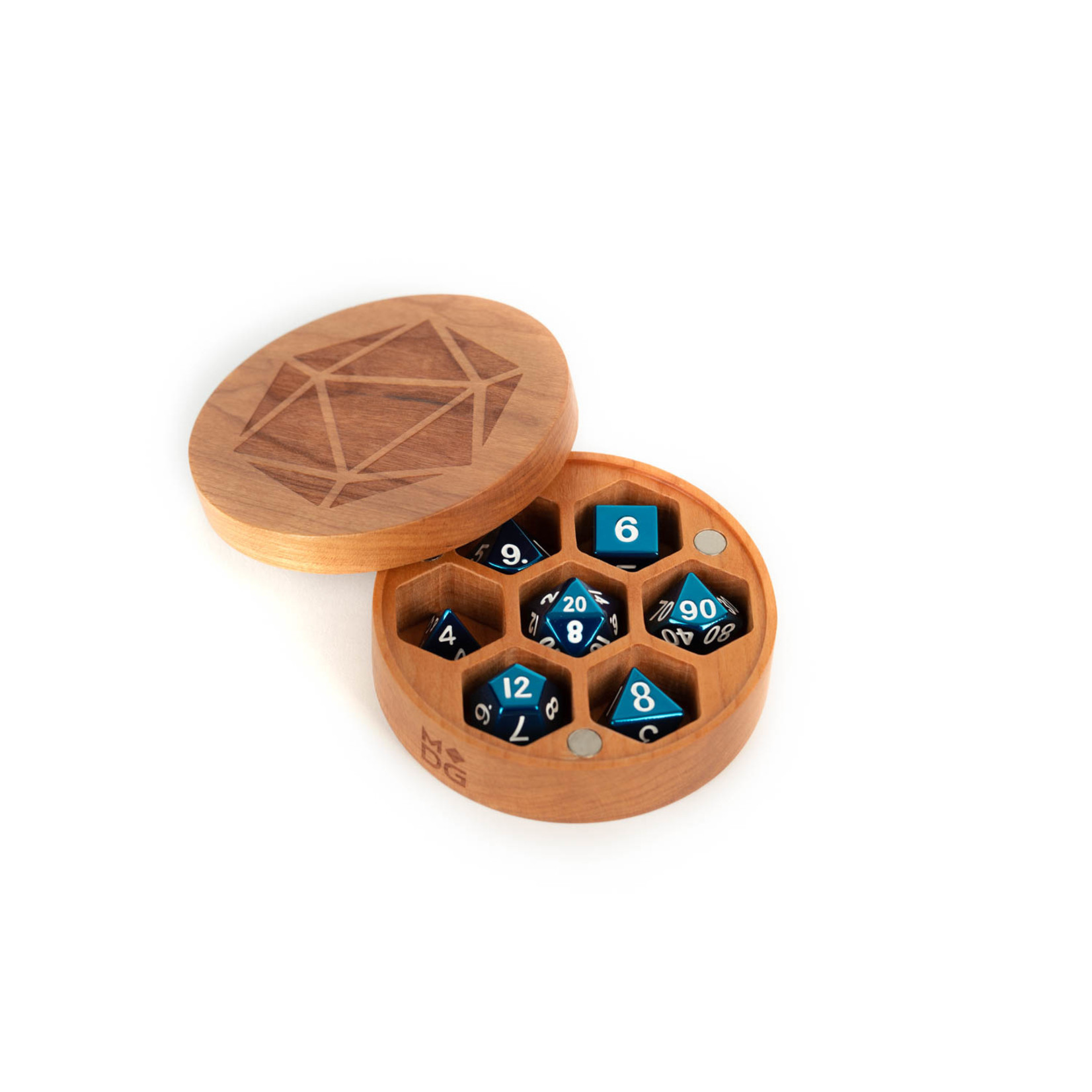 Dice Case: Cherry Wood Round