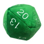 Plush Dice: Giant d20 Die - Green with White Numbering