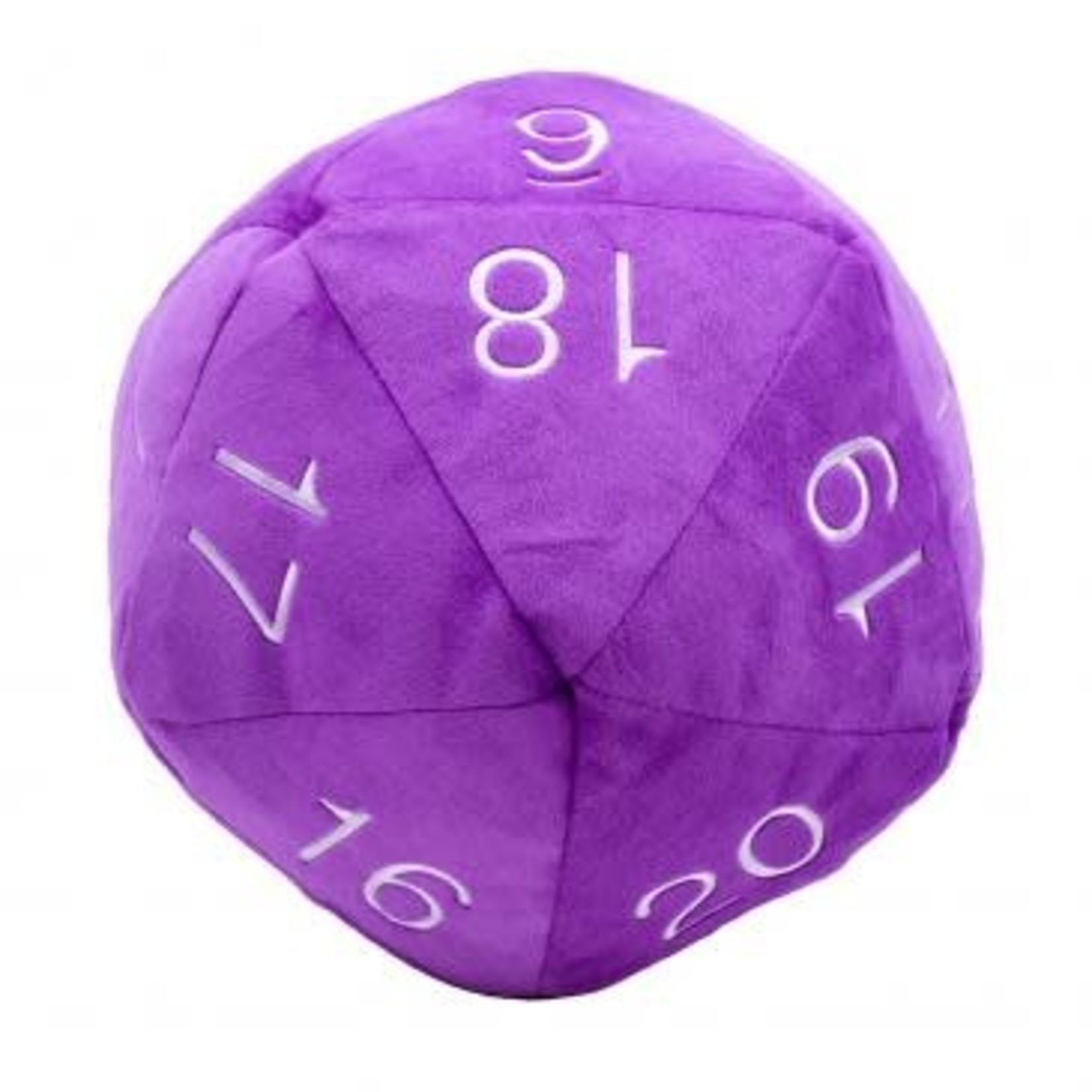 Plush Dice: Giant d20 Die - Purple with White Numbering