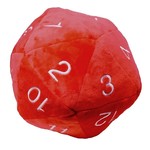 Plush Dice: Giant d20 Die - Red with White Numbering