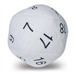 Plush Dice: Giant d20 Die - White with Black Numbering