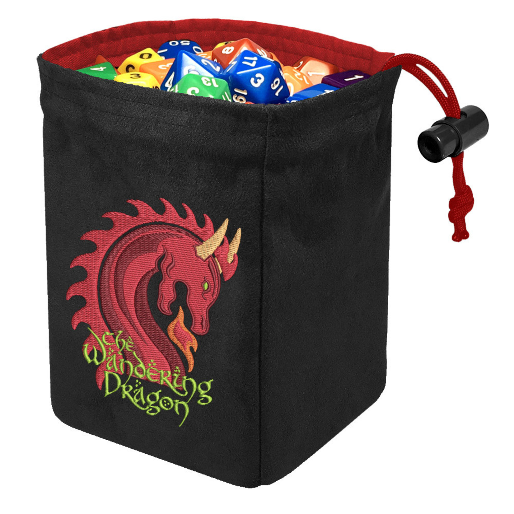 Dice Bag:  Embroidered  Wandering Dragon