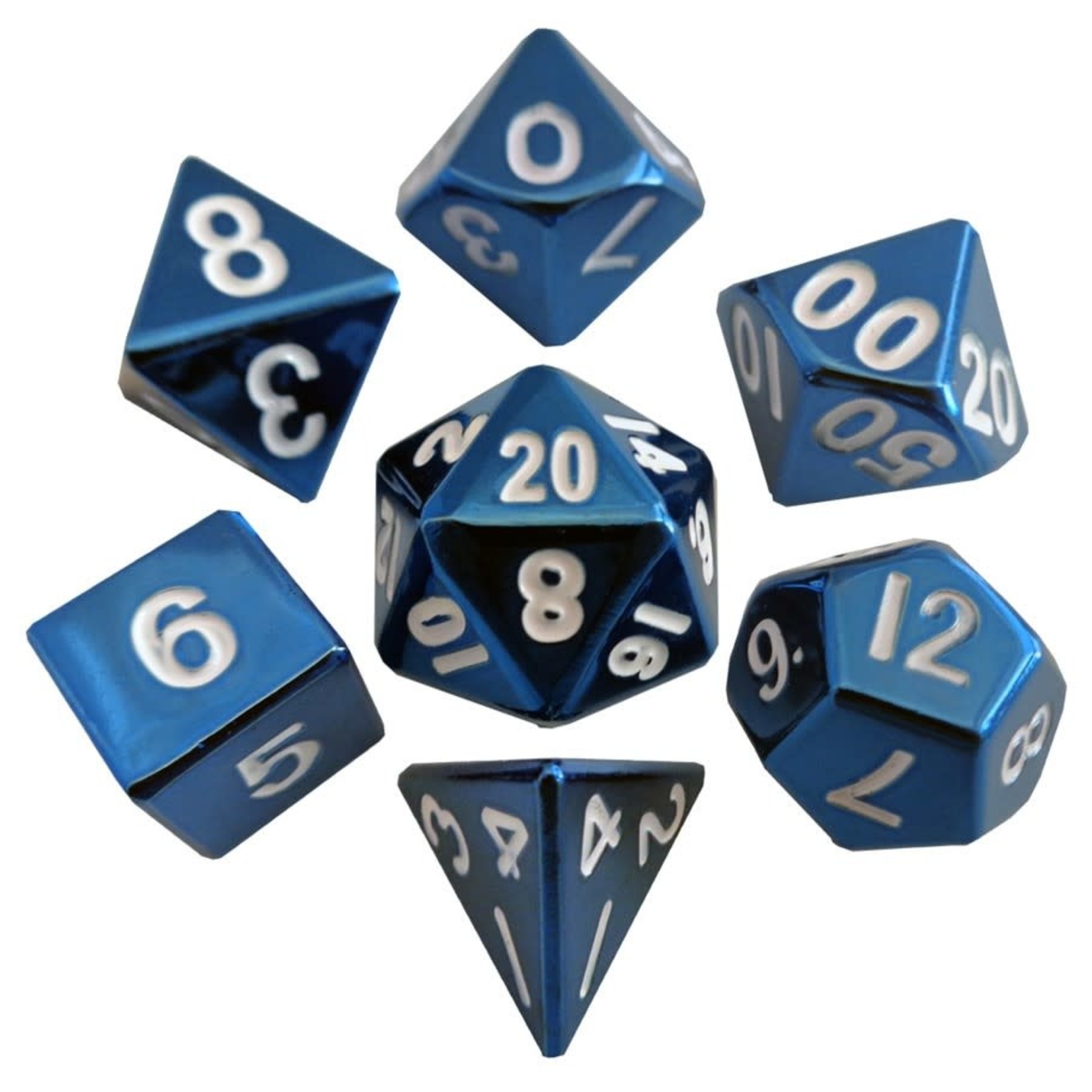 MDG Metal Dice: Blue | 7 Die Polyhedral Set