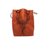 Dice Bag: Leather Lite Self-Standing Large Brown - Phoenix