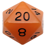 MDG 35mm d20 Glow in the Dark Orange w/ Black Numbers