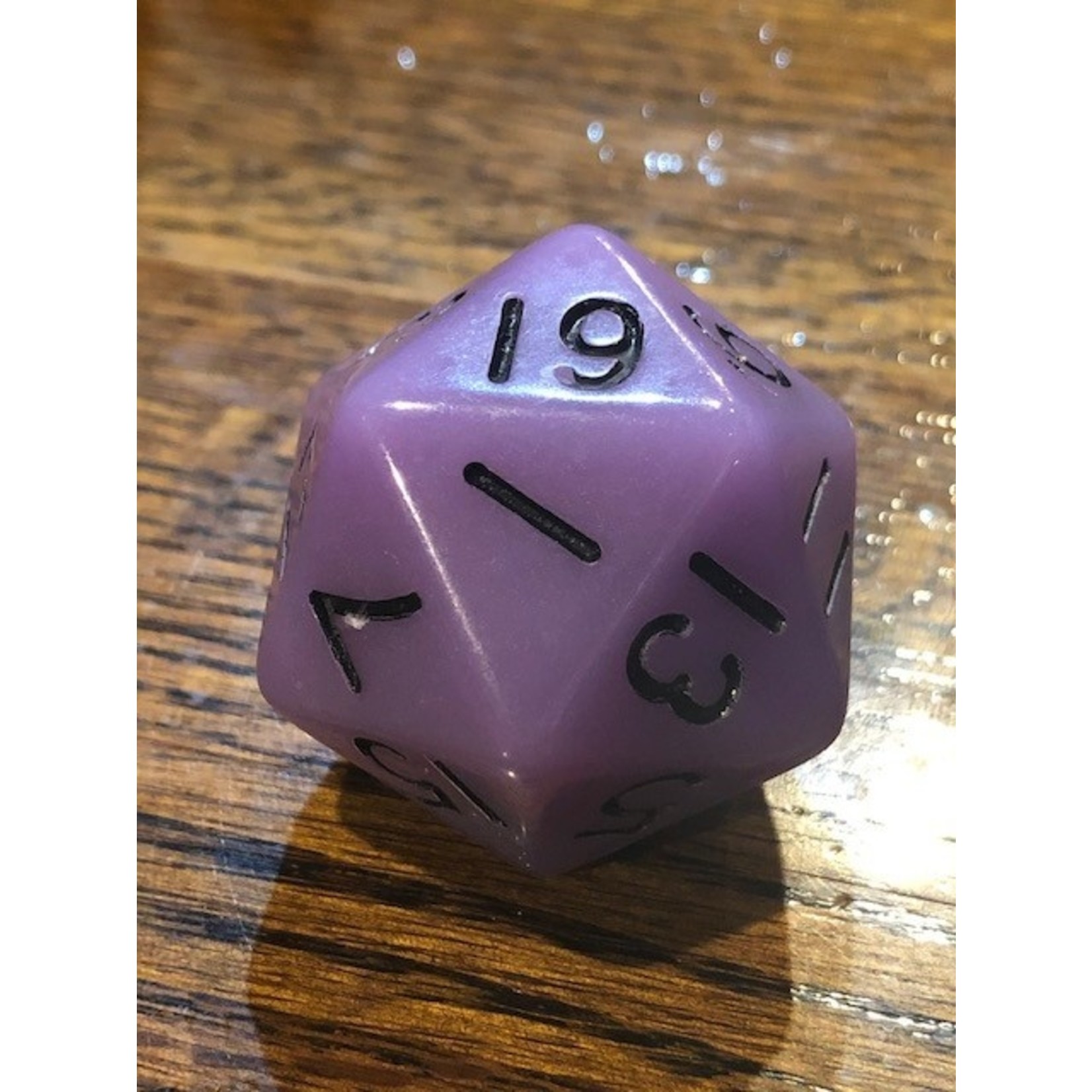 MDG 35mm Glow in the Dark Lavender w/black d20 (red sticker)