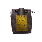 Dice Bag: Leather Lite Self-Standing Large Black - Spell Book