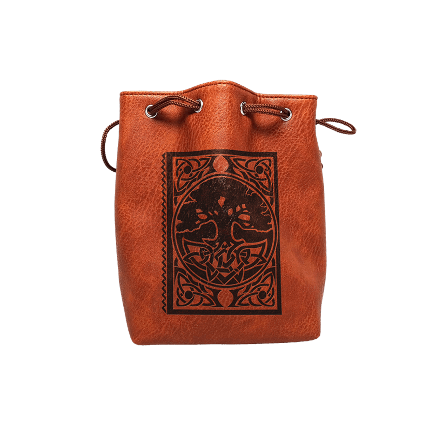 Dice Bag: Leather Lite Self-Standing Large Brown - Spell Book