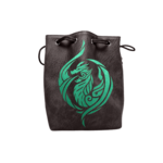 Dice Bag: Leather Lite Self-Standing Large Black - Dragon's Breath