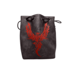 Dice Bag: Leather Lite Self-Standing Large Black - Phoenix