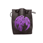 Dice Bag: Leather Lite Self-Standing Large Black - Raven