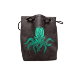 Dice Bag: Leather Lite Self-Standing Large Black - Cthulthu
