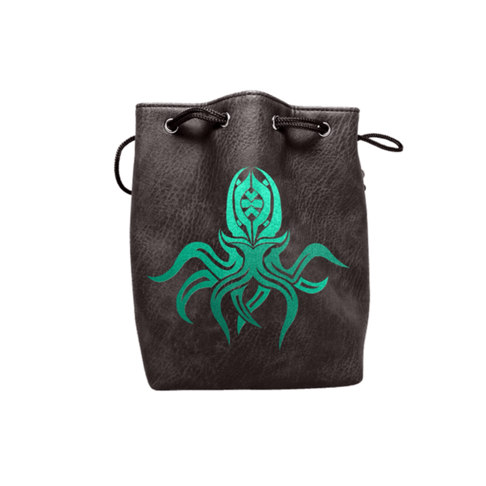 Dice Bag: Leather Lite Self-Standing Large Black - Cthulthu
