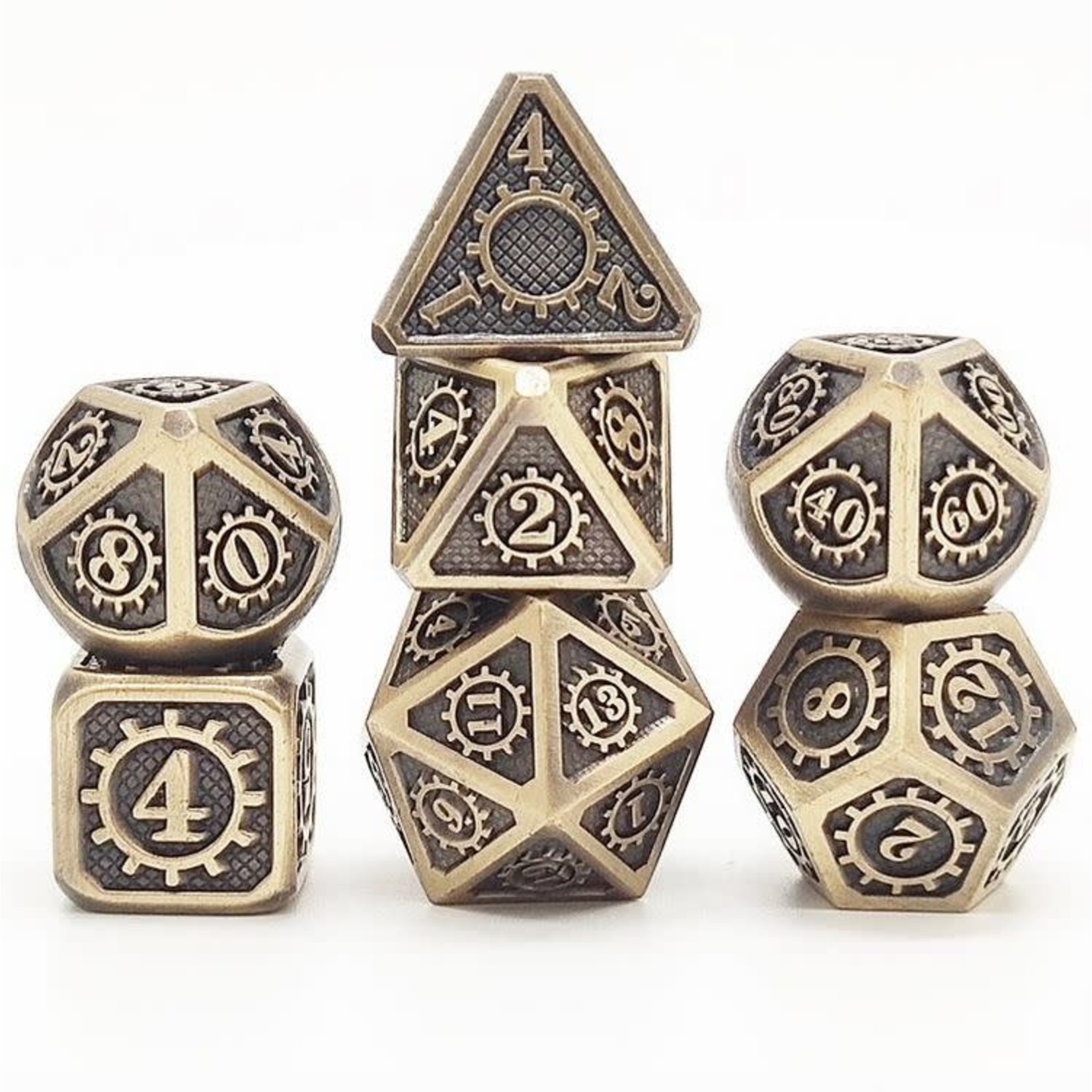 Hymgho Metal Dice: Solid Metal Gears of Providence - Brushed Ancient Bronze