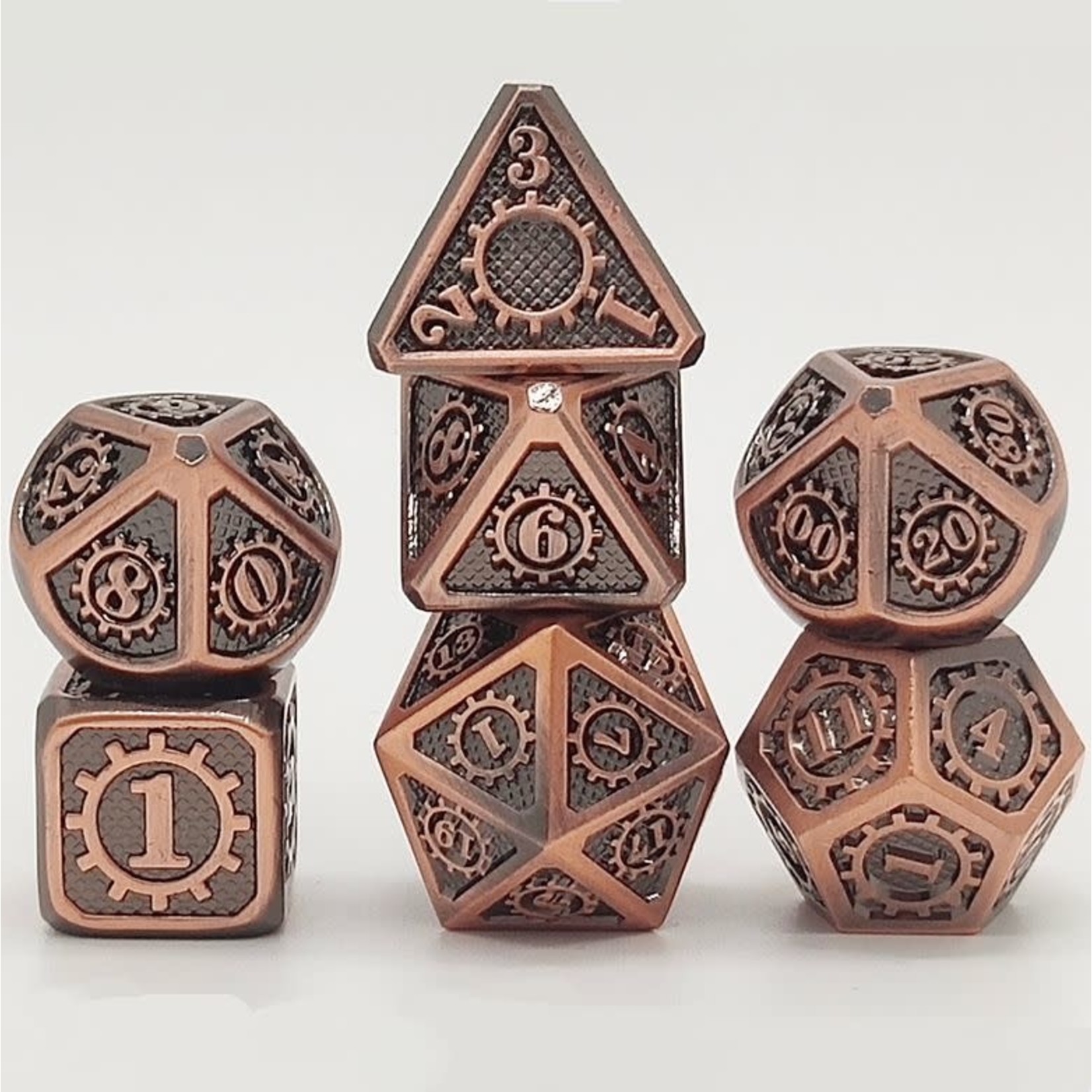 Hymgho Metal Dice: Solid Metal Gears of Providence - Brushed Ancient Copper