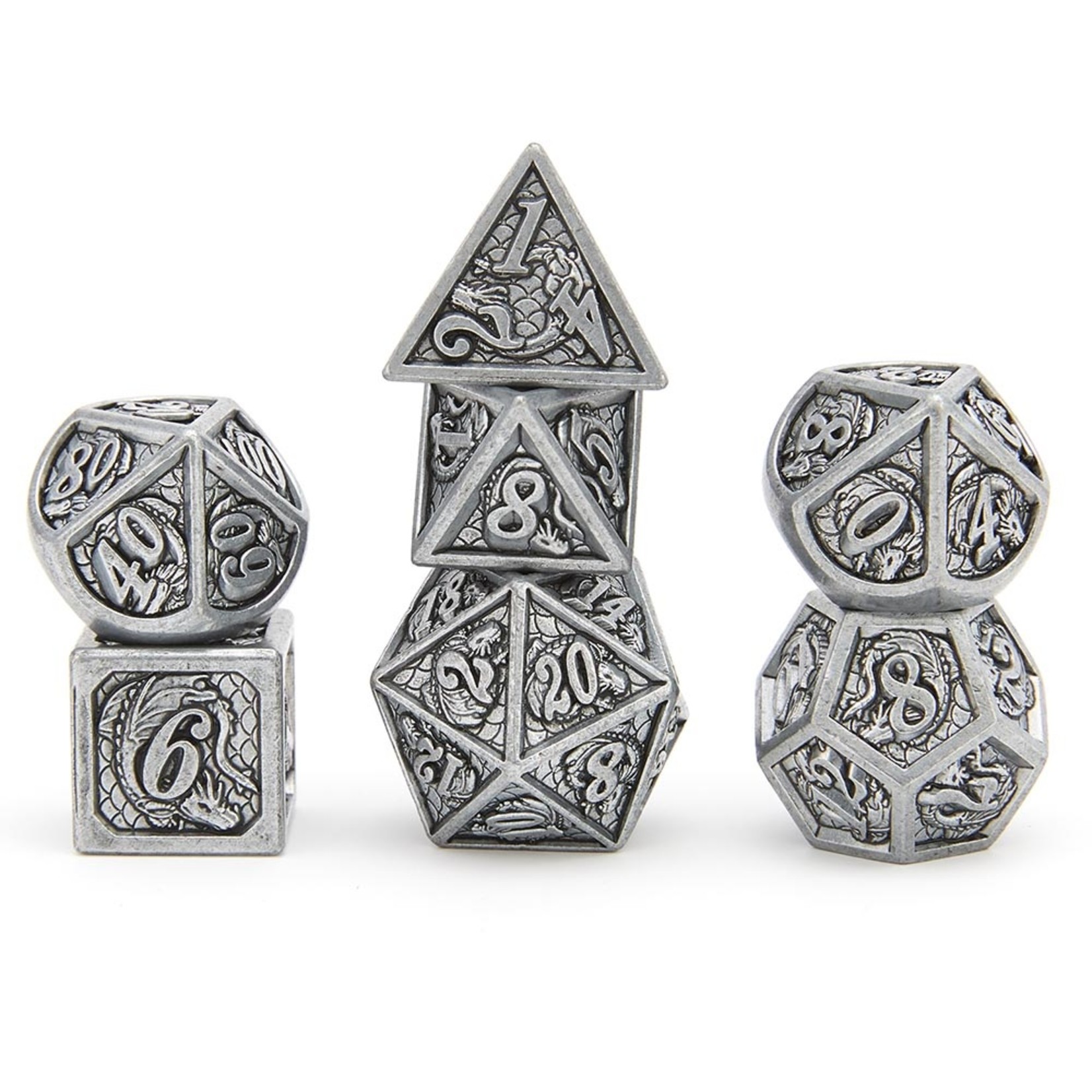 Hymgho Metal Dice: Solid Metal Dragon - Antique Iron