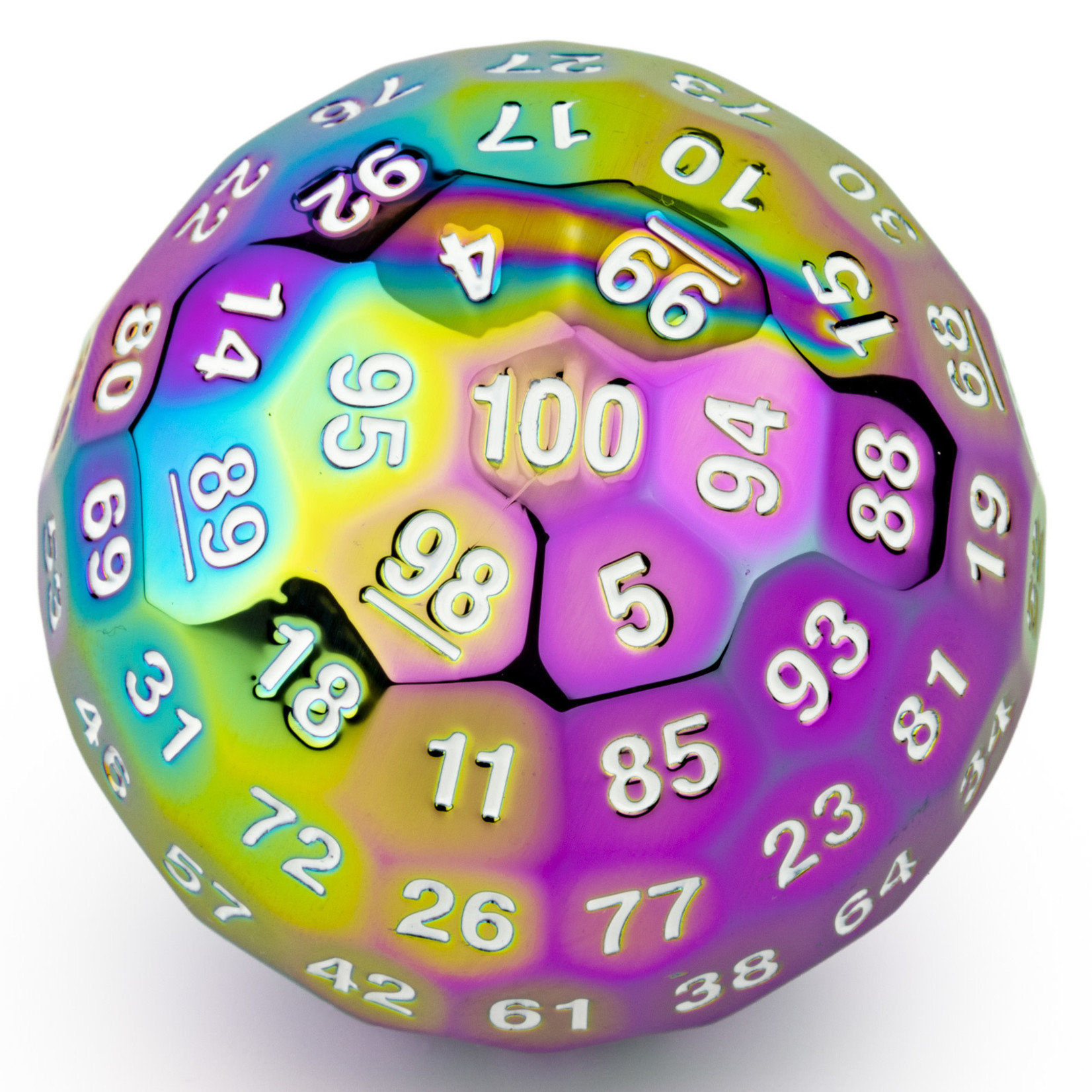 Hymgho Metal Dice: Solid Metal Titans Fist - D100 Rainbow