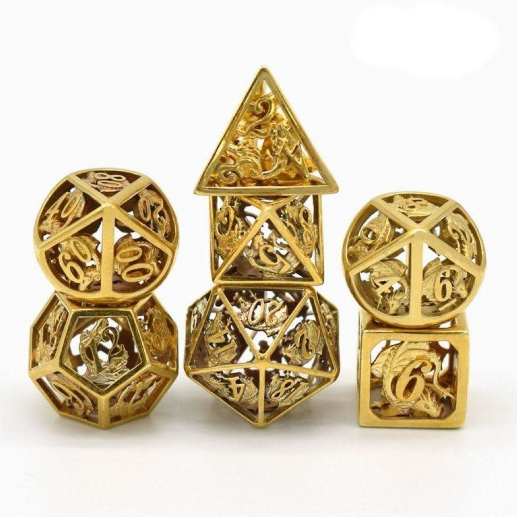 Hymgho Metal Dice: Hollow Metal Dragon - Original Brass