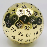Hymgho Metal Dice: Solid Metal Titans Fist - D100 Shiny Gold