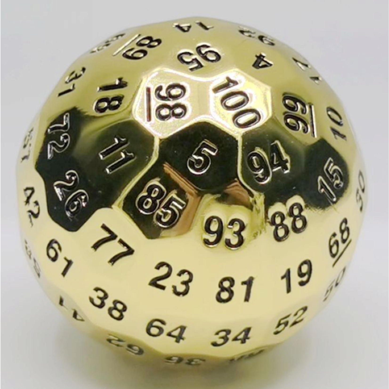 Hymgho Metal Dice: Solid Metal Titans Fist - D100 Shiny Gold