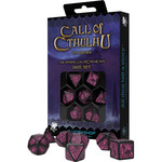 Q-Workshop Dice: Call of Cthulhu - Black/Magenta | 7 Die Polyhedral Set