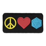 Iron On Patch: Peace Love and D20
