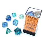 Chessex Nebula Luminary Dice: Oceanic / Gold | 7 Die Polyhedral Set | 27556