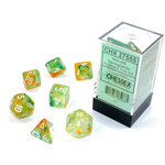 Chessex Nebula Luminary Dice: Spring / White | 7 Die Polyhedral Set | 27555