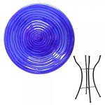 Swirl Bird Bath with Stand - Cobalt