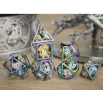 Hymgho Metal Dice: Hollow Metal Dragon - Rainbow with White Enamel