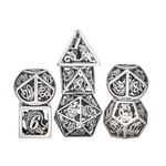 Hymgho Metal Dice: Hollow Metal Dragon - Ancient Silver