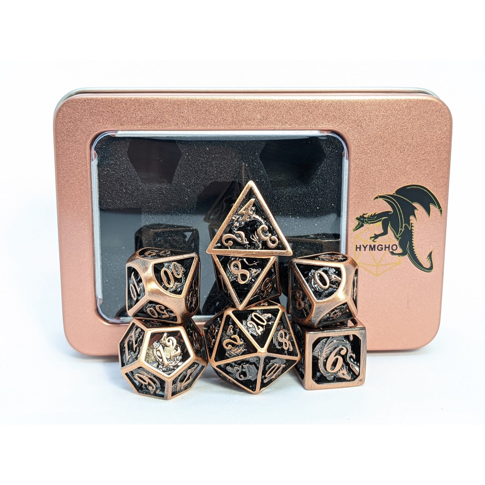 Hymgho Metal Dice: Hollow Metal Dragon - Ancient Copper