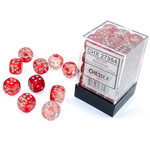 Chessex Nebula Luminary Dice: Red / Silver | 12mm d6 Dice Block | 27954