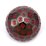 Hymgho Metal Dice: Solid Metal Titans Fist - D100 Black w/ Blood