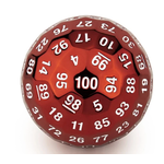 Hymgho Metal Dice: Solid Metal Titans Fist - D100 Red