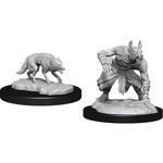 Unpainted Minis D&D | Jackalwere & Jackal | W14 | 90244