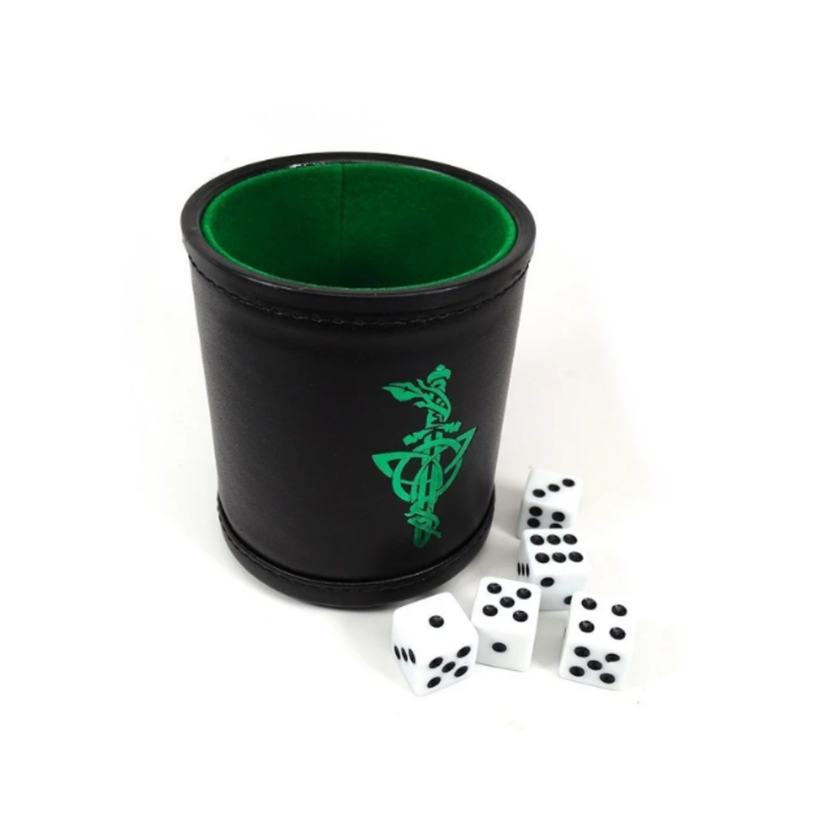 Dice Cup: Black - Green Dagger