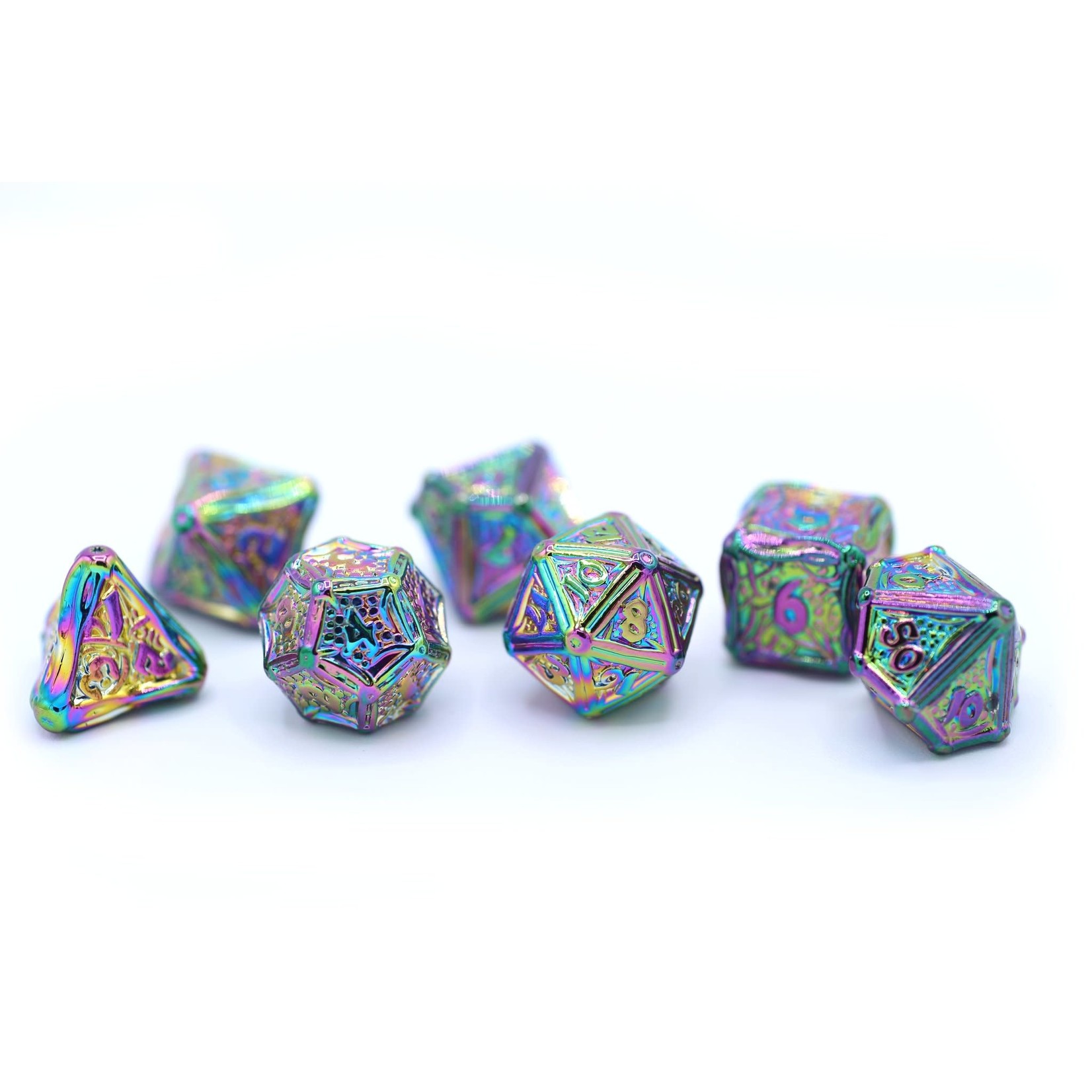 Hymgho Metal Dice: Solid Metal Druid - Prism Rainbow