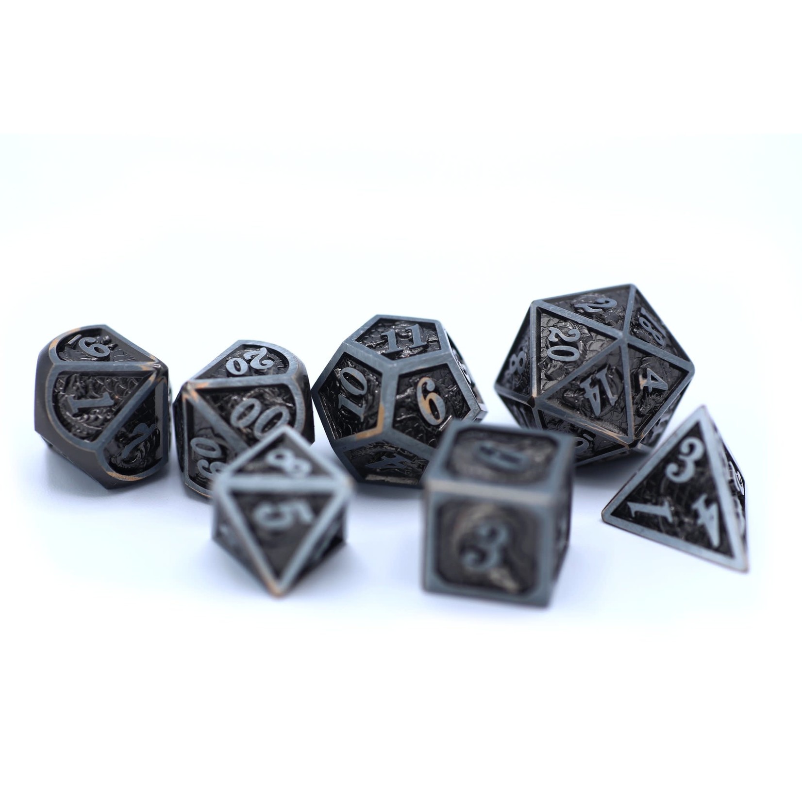 Hymgho Metal Dice: Solid Metal Dragon - Iron Black