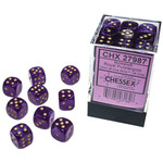 Chessex Borealis Dice: Royal Purple / gold | 12mm d6 Dice Block | 27987