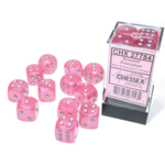 Chessex Borealis Luminary Dice: Pink / silver | 16mm d6 Dice Block | 27784