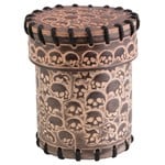 Dice Cup: Skully Beige Leather