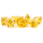 MDG Resin: Pearl Citrine with Copper Numbers  | 16mm 7 Die Polyhedral Set MET 696
