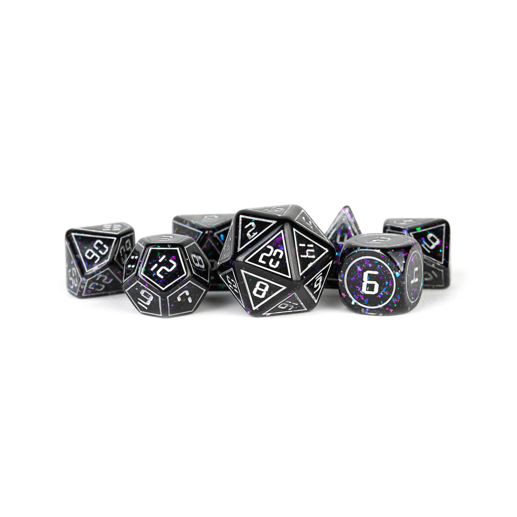 MDG Resin: Framed Void Dice | 16mm 7 Die Polyhedral Set MET 746