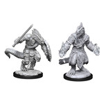 Unpainted Minis D&D | Lizardfolk Barbarian & Lizardfolk Cleric | W15 | 90308