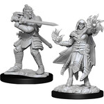 Unpainted Minis D&D | Hobgoblin Fighter Male & Hobgoblin Wizard Female | W15 | 90310