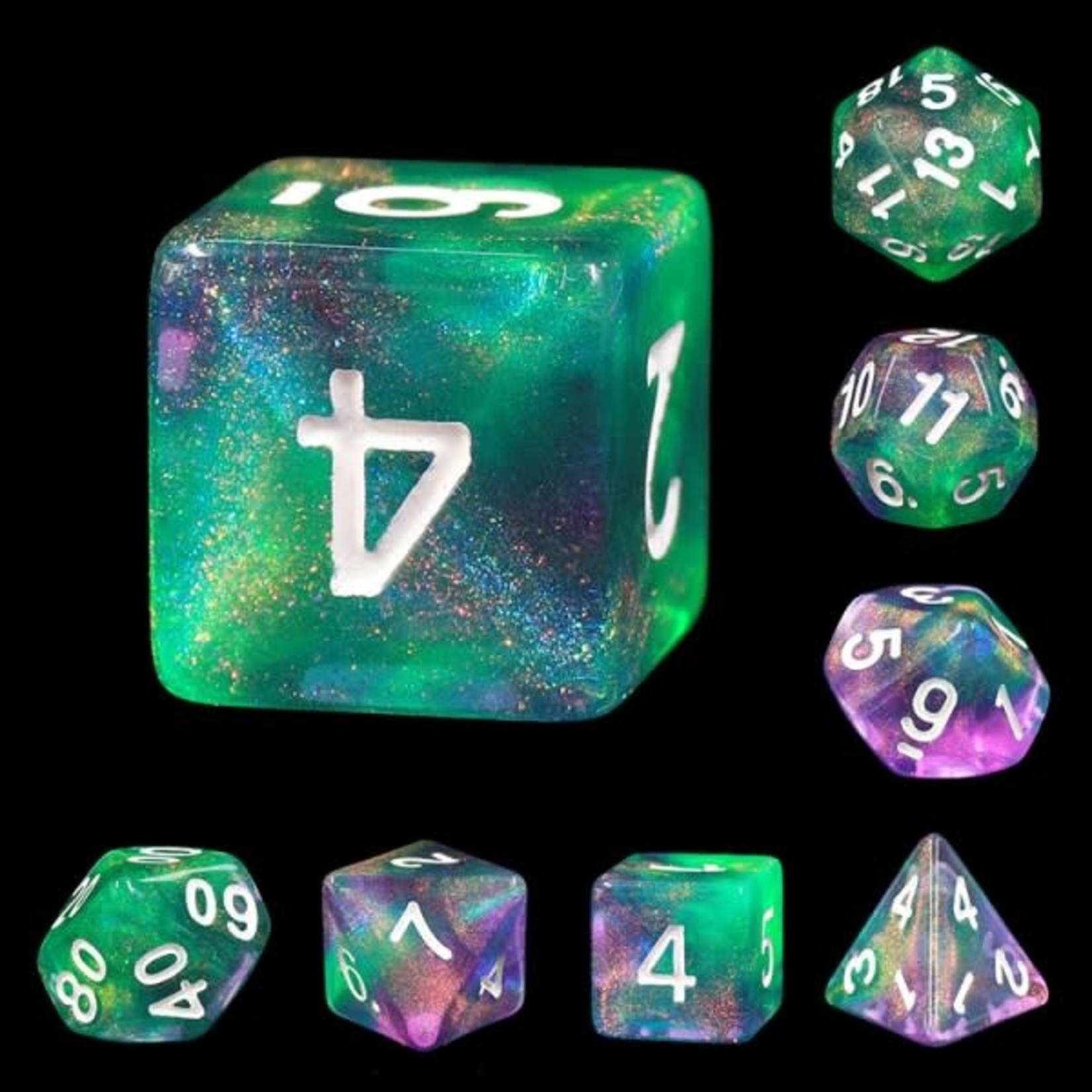 HD Aurora Dice: Portion | 7 Die Polyhedral Set